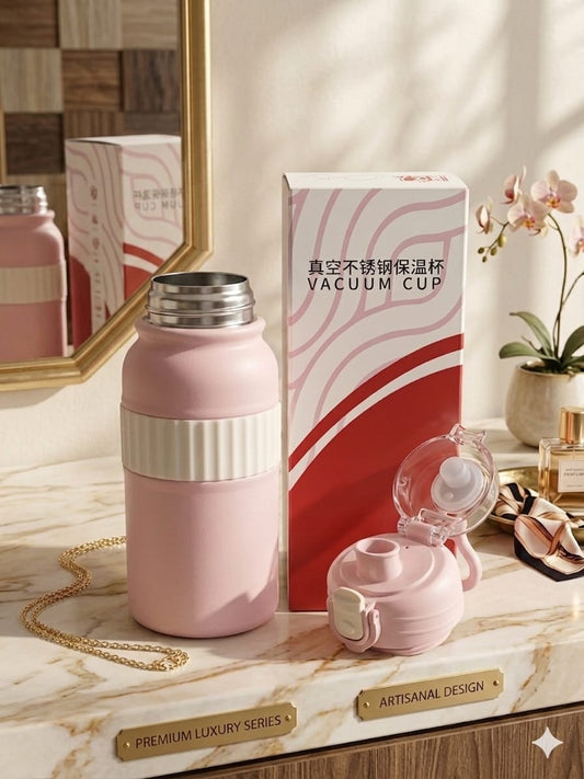 600 ML vacuum cup with straw
